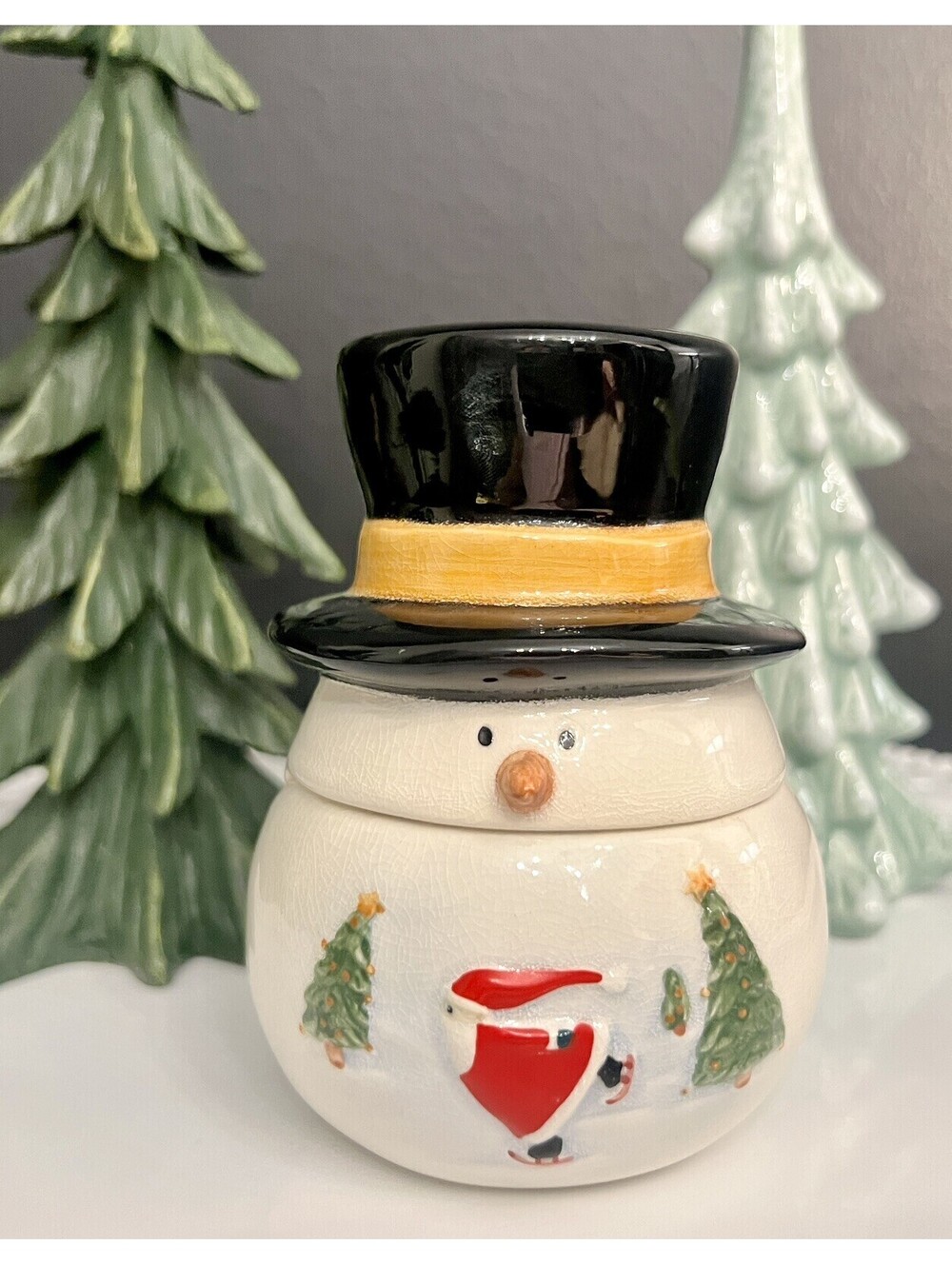 Vintage Russ Berrie Moments of Wonder Snowman Candle. Winter Christmas Decor
